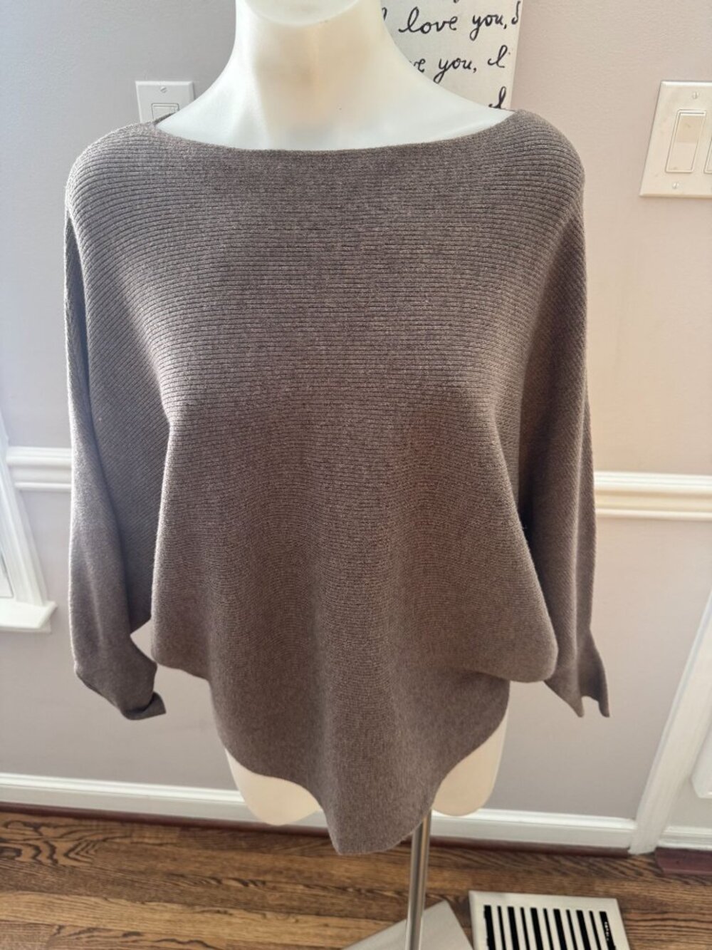 KERISMA Ryu Dolman Top Sweater Dark Taupe Size S/M